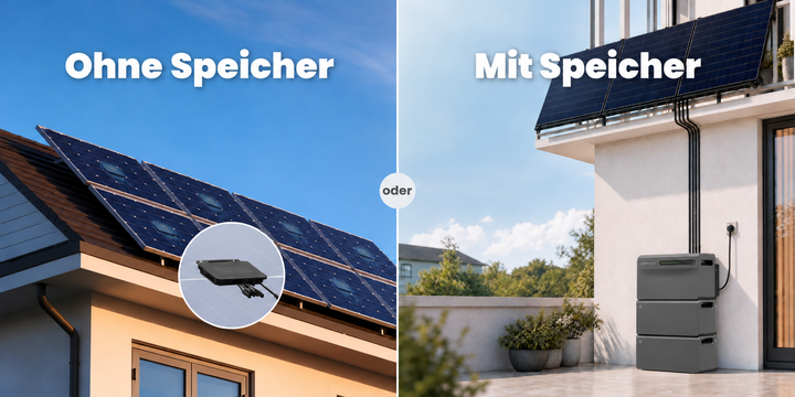 Vergleich: Solaranlage ohne Speicher und Balkonkraftwerk mit SigenMate-Speicher